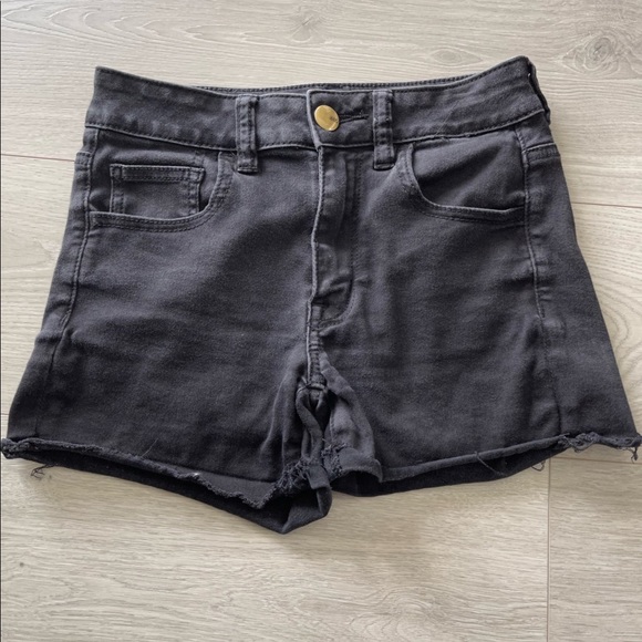 American Eagle Outfitters Pants - American Eagle Hi-Rise Shortie Black Jean Shorts 2